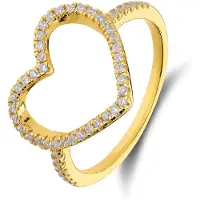 Lucardi Ring 'Statement' goud / transparant
