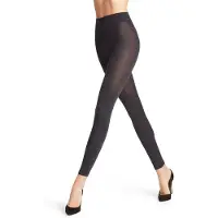 Falke Softmerino eenkleurig wol katoen legging dames blauw - maat 38-40