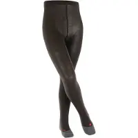 Falke Active Warm dik eenkleurig wol functioneel materiaal panty kinderen zwart - maat 110-116
