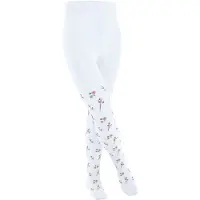 Falke Little Flowers dun gedessineerd katoen panty kinderen wit - maat 152-164