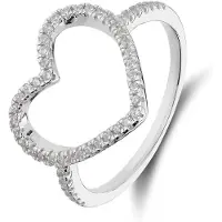 Lucardi Ring 'Statement' zilver / transparant