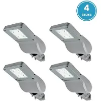 Tsong LED Straatverlichting 30W 4050lm - Warmwit 3000K - IP65 - 4 stuks - 230V
