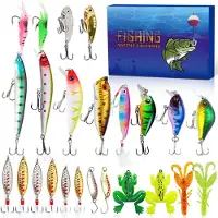 Snq Vissen Adventskalender – 24 Dagen – Adventskalender – Met 24 Kunstaas – Harde Lures, Zachte Baits en Lepels – Cadeau voor Vaders en Vissers