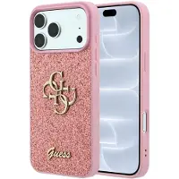 GUESS hoesje - Geschikt voor iPhone 17 Pro en 18 Pro - Glitter - Roze