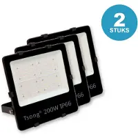 Tsong LED Schijnwerper 200W - 30.000 lm - Daglichtwit 6000K - 90° - IP66 - 2 stuks - 5 jaar garantie