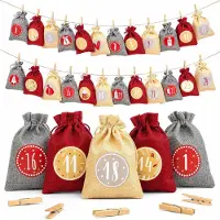 Famanu – Persoonlijke adventskalender met 24 grote jute zakken, voor groot en klein