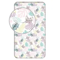 Lilo & Stitch Disney Hoeslaken Leaves - Eenpersoons - 90 x 200 cm - Katoen