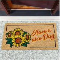 ANRO Have a Nice Day Deurmat Beige 40x70 cm - Antislip - 3D-effect