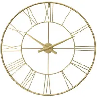 SCENA LIVING Wandklok in industriële stijl, merk ARATIO, goudkleurig, diameter 70 cm