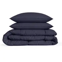Eleganzzz Eazy Dekbed Zonder Overtrek Inclusief Kussenslopen - dark blue 240x200cm