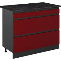 Vicco Keukenonderkast R-Line Rood/Antraciet 100 cm antraciet werkblad, Model 71564