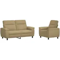 vidaXL Bankstel 2 pcs Lichtbruin Stof