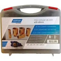 Norton Extreme tegelboorkoffer, Ø 20/28/35/50/68 mm, diamantboor, M14 aansluiting, 6-delige set