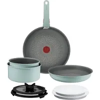 Tefal Ingenio Halo Eucalyptus 9-delige pannenset - stapelbaar - inductie