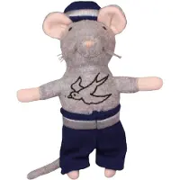Bambolino toys Sam & Julia Het Muizenhuis Pluche knuffel Opa Zeeman - Speelgoed kinderen - 12 cm - Voor meisjes en jongens - Vanaf 1 jaar -