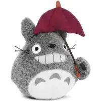 Semic Studio Mijn buurman Totoro, pluche figuur, Totoro met rode paraplu, 15 cm