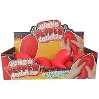 Trend Toys speelgoed Jumbo Squeeze rode peper 24cm stressbal.