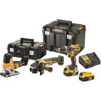 DeWalt DCK329P2T-QW DCK329P2T-QW Gereedschapsset Accu-klop/schroefmachine, Haakse accuslijper, Accu-decoupeerzaag, Accu, Acculader 8-delig