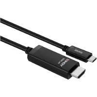 Lindy 43435 video kabel adapter 3 m USB Type-C HDMI Zwart