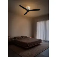 Create - Plafondventilator stil 40W (Ø132cm) - Sfeerlicht LED - Afstandsbediening - 6 snelheden - Programmeerbaar - WIND CALM CUSTOM RATTAN