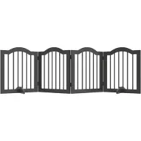 PawHut Huisdierenhekje MDF, hout 208L x 29,5B x 61H cm Zwart