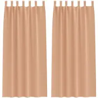 vidaXL Blackout Gordijnen met Ringen 2 st Lichtbruin 225 x 140 cm