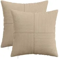 vidaXL Kussensloop 2 st ALMELO Taupe 40 x 40 cm corduroy