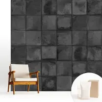 Wallfluent Fotobehang - Grijs Vliesbehang - 250x250 cm - Grijze Tegels Fotobehang Vlies - Woonkamer behang Texturen - Muurschildering - Hal behang