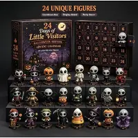 Sanorum 2026 Nieuwste 24-Daagse Aftelkalender Hangers - Halloween - Acryl Charms met Handgemaakte Uitstraling - Dagelijkse Verrassing & Feestelijke Sfeer - Perfect Cadeau