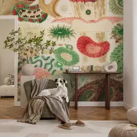 Coloray Vliesbehang - Groente Snellijm Behang - 312x219 cm - Organische Vormen Fotobehang Vlies - Hal behang Deel - Muurschildering - Woonkamer behang