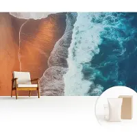 Wallfluent Fotobehang - Oranje Vliesbehang - 416x254 cm - Mariene Symbiose Fotobehang Vlies - Woonkamer behang Landschappen - Muurschildering - Hal behang