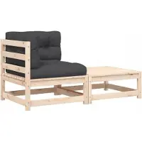 VMP Modulaire Houten Loungeset Tuinbank met Kussens & Voetenbank