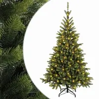 vidaXL - Kunstmatige - Hinged - Kerstboom - 180 - cm - 300 - LED's - Warmwit