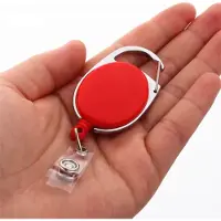 CHPN Rollerclip - Pashouder met uitrekbaar koord -2 stuks - Sleutelhanger voor pas - Uitrekbare sleutelhanger - Koord~Sleutelhanger - Keychain - Rood -