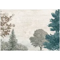 WALLARENA - Fotobehang 312x219 cm - vliesbehang - bos en bomen op betonlook in vintage stijl - woonkamer en slaapkamer