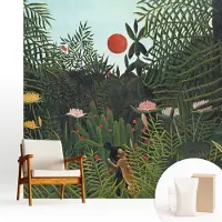 Wallfluent Fotobehang - Groente Vliesbehang - 250x250 cm - Exotisch Landschap Muurschildering - Slaapkamer behang Bloemen En Planten - Fotobehang Vlies - Gang behang