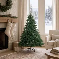 vidaXL - Kunstmatige - Hinged - Kerstboom - 150 - cm - PVC - en - Metalen - Groen