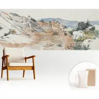 Wallfluent Fotobehang - Beige Vliesbehang - 250x104 cm - Rotslandschap Muurschildering - Gang behang Landschappen - Fotobehang Vlies - Slaapkamer behang