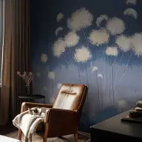 Coloray Vliesbehang - Marine Snellijm Behang - 416x254 cm - Witte Paardenbloemen Muurschildering - Gang behang Deel - Fotobehang Vlies - Slaapkamer behang