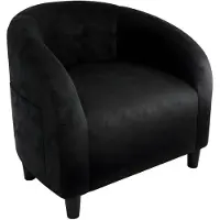 Happiq Fauteuil - Moderne Stoel met Tonvormige Rugleuning en Zachte Bekleding - voor woonkamer, slaapkamer en lounge - Stof - Zwart