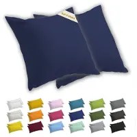 Lavea Kussenslopen 65x65 cm Set van 2 – Kussenhoezen van 100% Zachte en Ademende Jersey Katoen met YKK Ritssluiting – Galaxieblauw
