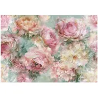 WALLARENA - Fotobehang op vlies 150x105 cm - pioenrozen en rozen - inclusief lijm