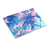 Tulup Glazen Snijplank - Tropische Palm - 40x30 - Rechthoekig - Hittebestendig - Keukenaccessoires - Snijplank Glas - Glazen Snijplank - Kookbenodigdheden - Snijplanken - Keuken - Snijplank Voor Koken