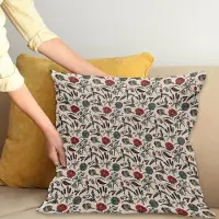 Abakuhaus Bloemen Sierkussenhoes, Doodle Stijl Wildflowers Illustratie met Bloeiend Bloemblaadjes en Foliage Natuur Ontwerp, Decoratieve Vierkante Sierkussenhoes, 40 x 40 cm, Meerkleurig