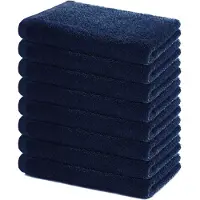 Lavea Set van 8 Handdoeken 40x70 cm – Set Douchehanddoeken Zacht en Absorberend – 100% Katoen – Oeko-TEX 100 gecertificeerd – Wasbaar op 60°C – voor Badkamer en Toilet – Marineblauw