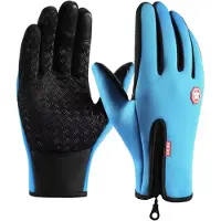 CHPN Blauwe handschoenen - Sporthandschoen - Met rits - XL (mannen L) - Touchscreen - Waterbestendig -