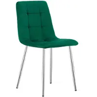 Leobert KARA Eetkamerstoel – Groen Velvet – Metalen Poten – Comfortabele Ergonomische Zitting – Modern Design – Velvet Stoel voor Woonkamer, Keuken en Eetkamer – Max. 110 kg