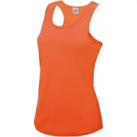 Awdis sport singlet voor dames - oranje - mouwloos shirtje - polyester - lucht doorlatend - snel drogend XL