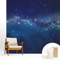 Wallfluent Fotobehang - Marine Vliesbehang - 250x250 cm - Sterrennacht Fotobehang Vlies - Hal behang Kosmos - Muurschildering - Woonkamer behang