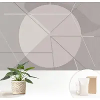 Wallfluent Fotobehang - Grijs Vliesbehang - 152x104 cm - Abstracte Geometrie Muurschildering - Gang behang Abstractie - Fotobehang Vlies - Slaapkamer behang